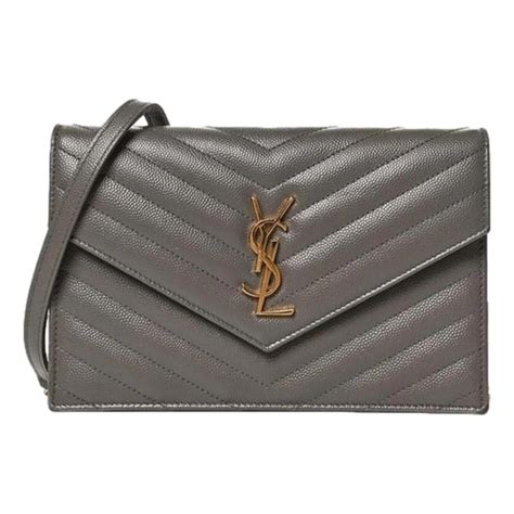 ysl 377828|Saint Laurent Ysl Pebble Gray Quilted Leather Monogram .